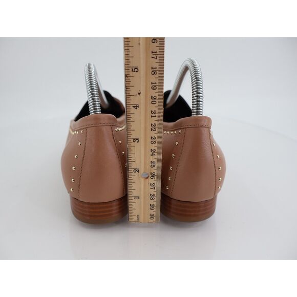 AGL Mocassin Penny Loafers Womens Size 39.5 9.5 Brown Micro Studs Slip On Shoes - Picture 6 of 13
